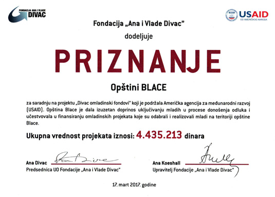 Priznanje Fondacija Divac